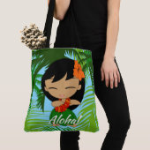 Aloha Honeys Hawaiian Hula Girl Beach Tote Bag (Dichtbij)