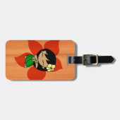 Aloha Honeys Hawaiian Hula Girl Faux Wood Bagagelabel (Voorkant horizontaal)