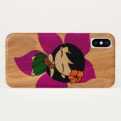 Aloha Honeys Hawaiian Hula Girl Faux Wood Violet Case-Mate iPhone Case (Achterkant (horizontaal))