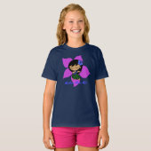 Aloha Honeys Hawaiian Hula Girl Hibiscus T-shirt (Voorkant volledig)