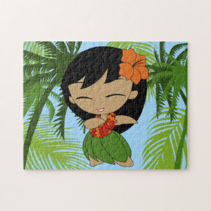 Aloha Honeys Hawaiian Hula Girl met Sinaasappel Legpuzzel