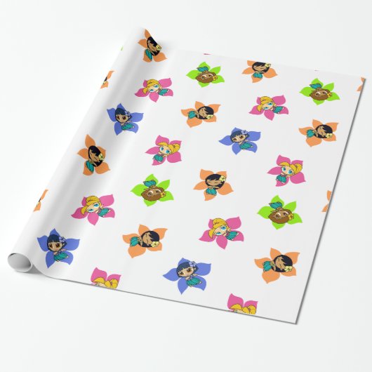 Aloha Honeys Hawaiian Hula Meisje Inpakpapier (Uitgerold)