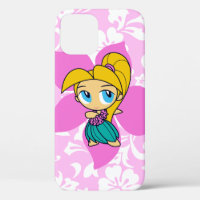 Aloha Honeys Hawaiian Pink Pareau Hula Girl