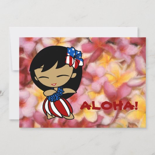 Aloha Honeys Hawaiian Plumeria Uitnodigingen (Voorkant)