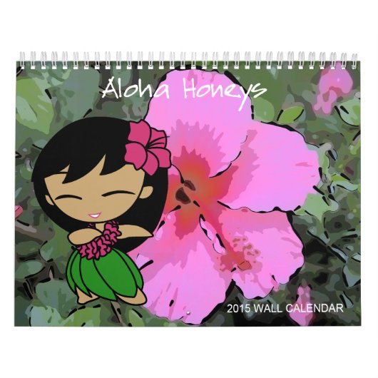 Aloha Honeys Hula Girl Floral 2015 Agenda Kalender (Hoes)