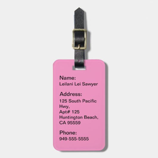 Aloha Honeys Hula Girl Hibiscus Bagagelabels (Voorkant verticaal)