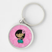 Aloha Honeys Hula Girl Hibiscus Keyringen Sleutelhanger (Voorkant)