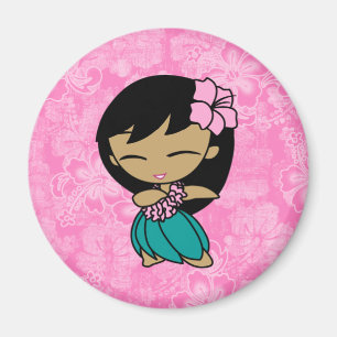 Aloha Honeys Hula Girl Hibiscus Magnets Magneet