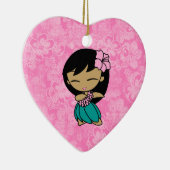 Aloha Honeys Hula Girl Hibiscus Ornaments Keramisch Ornament (Rechts)