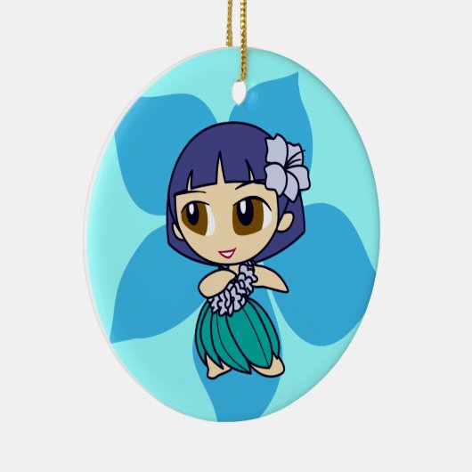 Aloha Honeys Hula Girl Ornaments Keramisch Ornament (Rechts)
