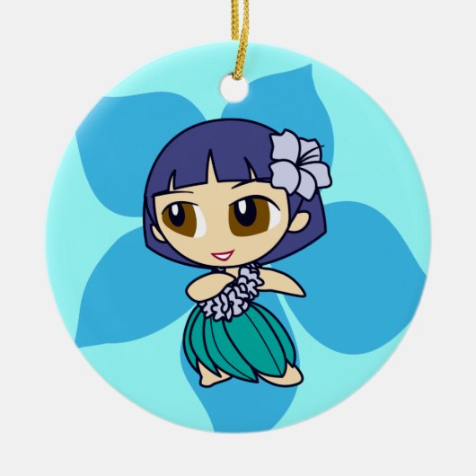 Aloha Honeys Hula Girl Ornaments Keramisch Ornament (Voorkant)