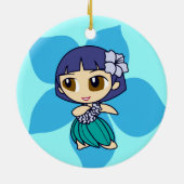 Aloha Honeys Hula Girl Ornaments Keramisch Ornament (Achterkant)