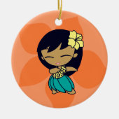 Aloha Honeys Hula Girl Ornaments Keramisch Ornament (Voorkant)