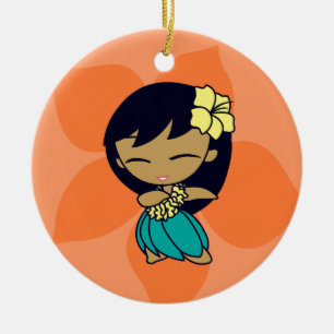Aloha Honeys Hula Girl Ornaments Keramisch Ornament
