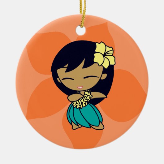 Aloha Honeys Hula Girl Ornaments Keramisch Ornament (Voorkant)