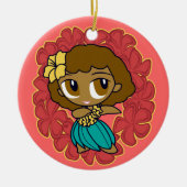 Aloha Honeys Hula Girl Ornaments Keramisch Ornament (Voorkant)