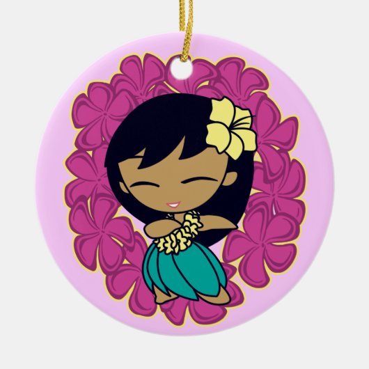 Aloha Honeys Hula Girl Ornaments Keramisch Ornament (Voorkant)