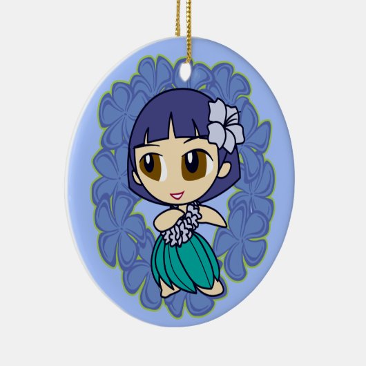 Aloha Honeys Hula Girl Ornaments Keramisch Ornament (Rechts)