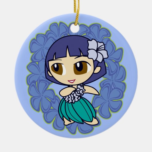 Aloha Honeys Hula Girl Ornaments Keramisch Ornament (Voorkant)