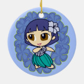Aloha Honeys Hula Girl Ornaments Keramisch Ornament (Achterkant)