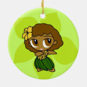 Aloha Honeys Hula Girl Ornaments Keramisch Ornament (Achterkant)