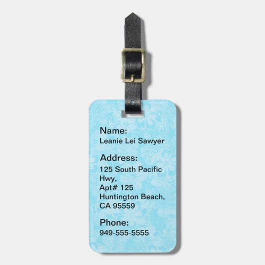 Aloha honeys hula meisje hibiscus Bagagelabels (Voorkant verticaal)