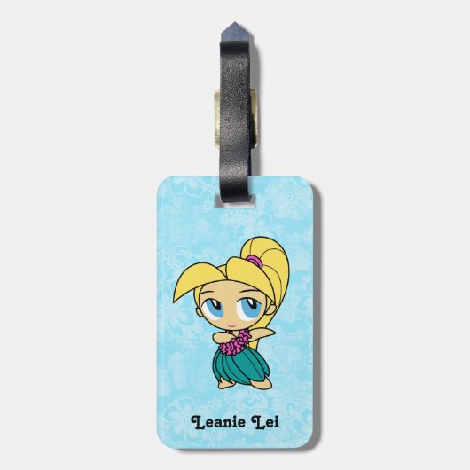 Aloha honeys hula meisje hibiscus Bagagelabels (Achterkant verticaal)