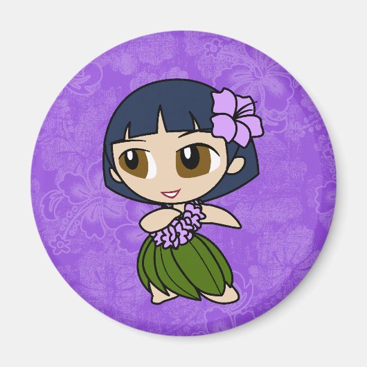 Aloha honeys hula meisje hibiscus magneten (Voorkant)