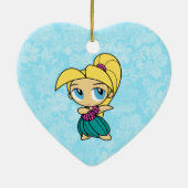 Aloha honeys hula meisje hibiscus Ornamenten (Achterkant)