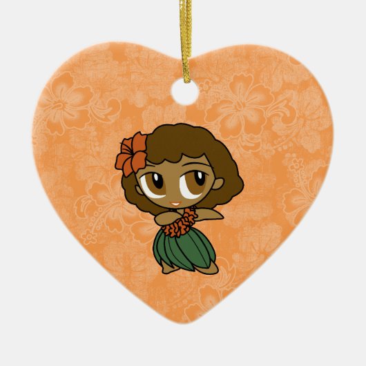 Aloha honeys hula meisje hibiscus Ornamenten (Voorkant)