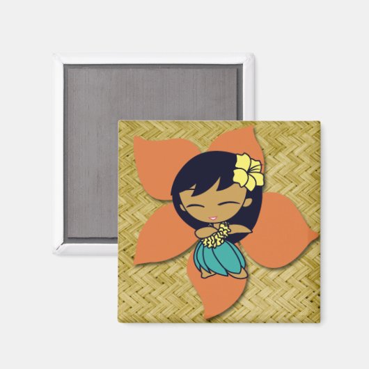 Aloha honeys hula meisje magneten (Voorkant / Achterkant)