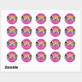 "Aloha Honeys" hula meisjes stickers in fuchsia (Vel)
