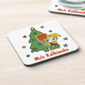 Aloha Honeys Kerstblond Hula Girl Bier Onderzetter (Linkerzijde)