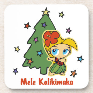 Aloha Honeys Kerstblond Hula Girl Bier Onderzetter