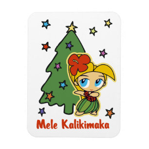 Aloha Honeys Kerstblond Hula Girl Magneet