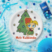 Aloha Honeys Kerstblond Hula Girl Papieren Bordje (Feest)