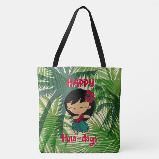 Aloha Honeys Kerstfeestdag Hula Girl Beach Tote Bag (Voorkant)