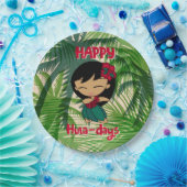 Aloha Honeys Kerstfeestdag Hula Girl Palms Papieren Bordje (Feest)