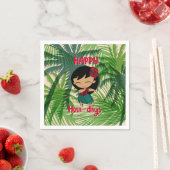 Aloha Honeys Kerstfeestdag Hula Girl Palms Servet (Insitu)