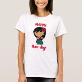 Aloha Honeys Kerstfeestdag Hula Girl T-shirt (Voorkant)