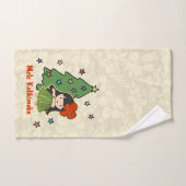 Aloha Honeys Kerstmis Hawaiian Hula Girl Hibiscus Handdoek (Handdoek)