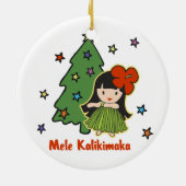 Aloha Honeys Kerstmis Hawaiian Hula Girl Keramisch Ornament (Achterkant)
