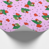 Aloha Honeys Kerstmis Hawaiian Hula Girl Lila Cadeaupapier (Hoek)