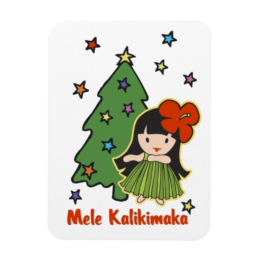 Aloha Honeys Kerstmis Hawaiian Hula Girl Magneet (Verticaal)
