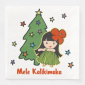 Aloha Honeys Kerstmis Hawaiian Hula Girl Servetten (Voorkant)