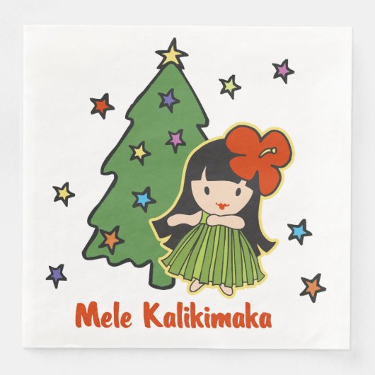 Aloha Honeys Kerstmis Hawaiian Hula Girl Servetten (Voorkant)