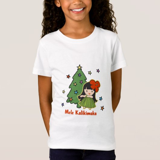 Aloha Honeys Kerstmis Hawaiian Hula Girl T-shirt (Voorkant)
