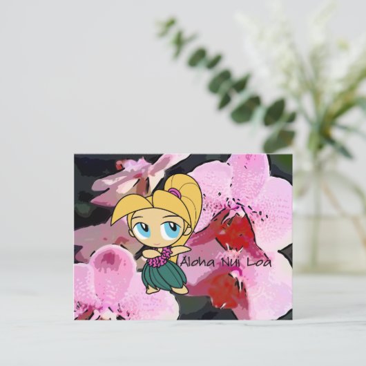 Aloha Honeys Luau & Groet Briefkaarten (Staand voorkant)