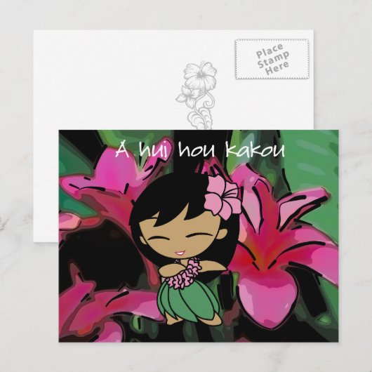 Aloha Honeys Luau & Groet Briefkaarten (Voorkant / Achterkant)