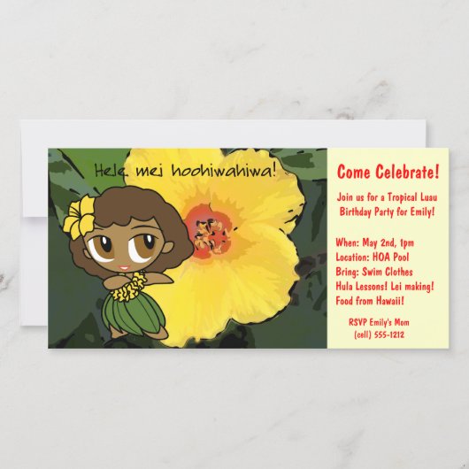 Aloha Honeys Luau Invite (Voorkant)